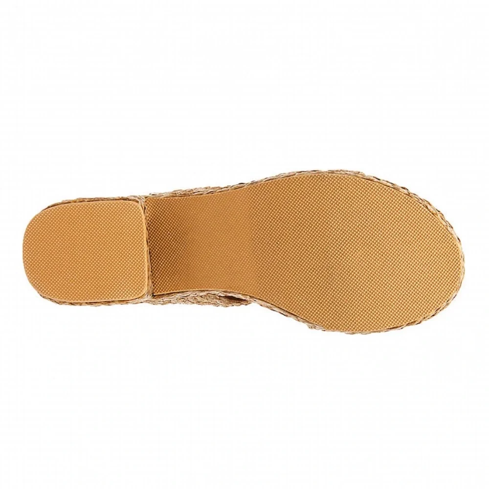 New! Matisse Oceanave Raffia Braided Straw Chunky Block Heel Platform Sandals - Picture 5 of 14